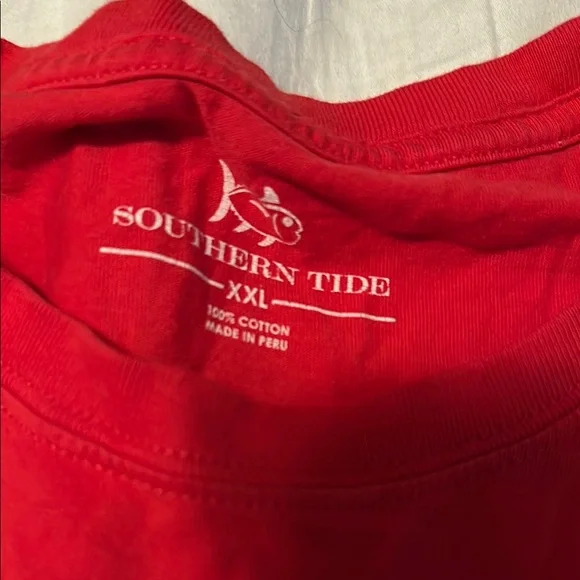 Southern Tide Red Short Sleeve Tee GEORGIA BULLDOGS - Picture 3 of 4
